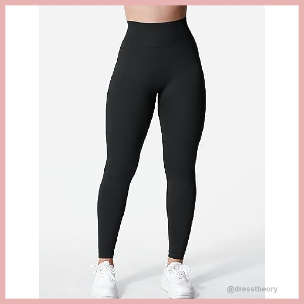 High Waisted Seamless Leggings V Back Scrunch Butt Lifting Workout Yoga - Picture 3 of 8